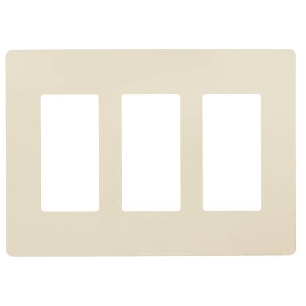 Faith 3-Gang Decorator Screwless Wall Plates, 4.68inH x 2.93in L, Fits GFCI, USB Recep, Dimmers, Ivory SWP3-IV-01 - main